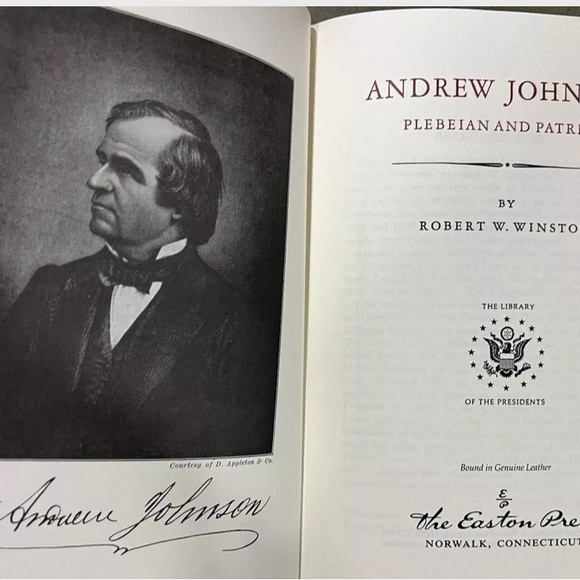 EASTON PRESS Andrew Johnson Plebeian and Patriot by Robert W. Winston Leather - Picture 11 of 12